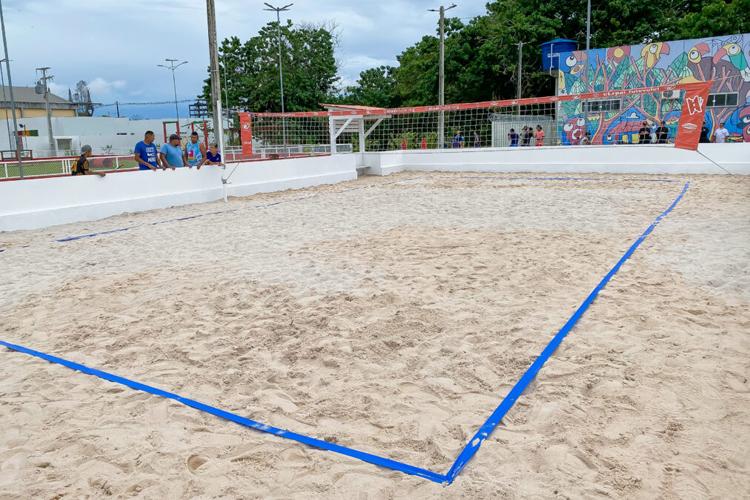 Primeira arena pública de futevôlei e beach tennis é inaugura em Macapá