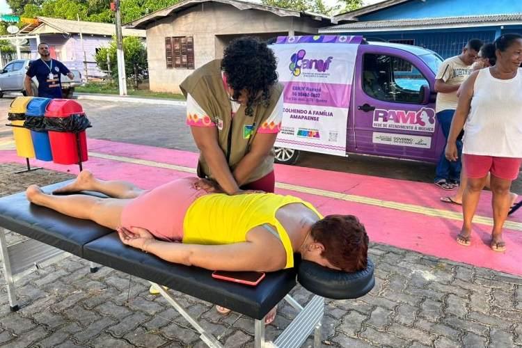 Serviços de saúde e bem-estar para mulheres durante a Festa de São Tiago, em Mazagão velho