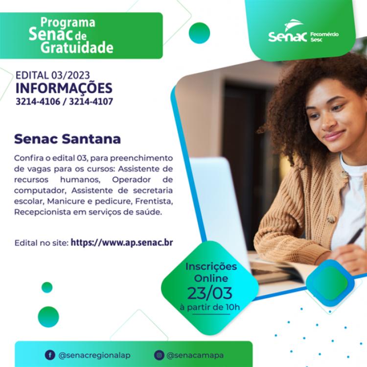 AmEmPauta: Senac Parintins ofertas mais de 350 vagas em cursos gratuitos